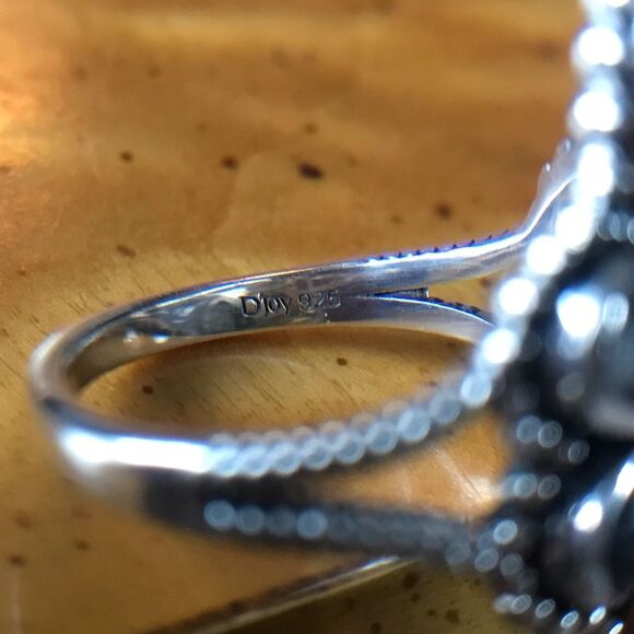 White Buffalo Blue Turquoise Sterling Silver Ring Size 6 - Picture 6 of 10